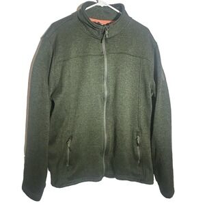 Crivit Men's 2XL XXL Jacket Green Full Zip Jacket w/ Pockets 100% Polyester